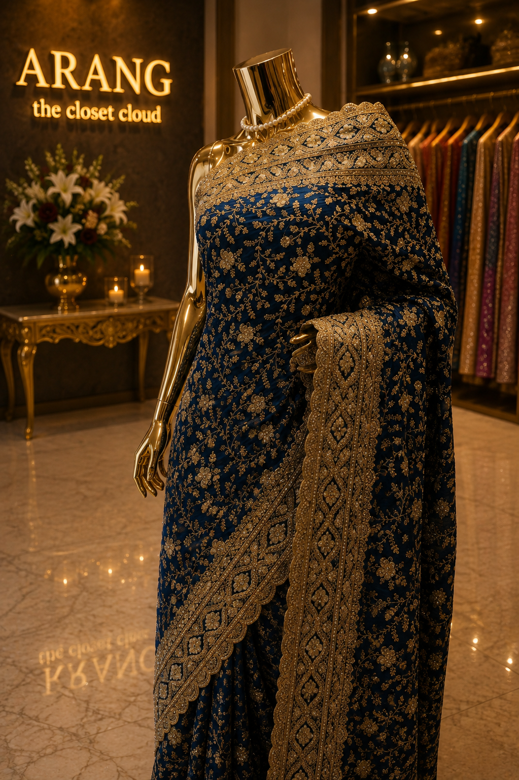 "The Royal Midnight Blue" Premium Designer Saree