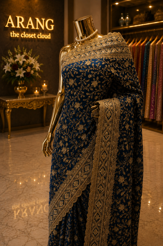 "The Royal Midnight Blue" Premium Designer Saree