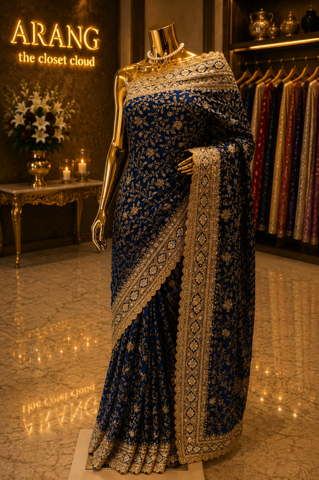"The Royal Midnight Blue" Premium Designer Saree