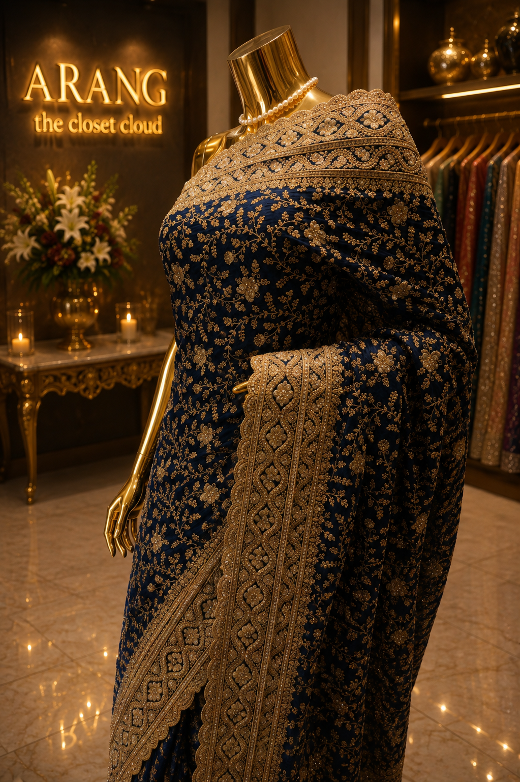 "The Royal Midnight Blue" Premium Designer Saree