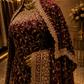 "The Bridal Burgundy" Premium Designer Saree with Veil