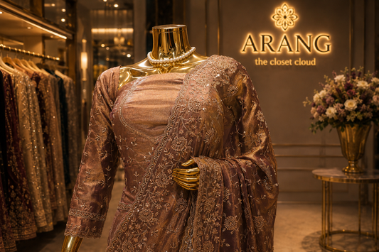 “The Metallic Rose Gold” Premium Designer Saree
