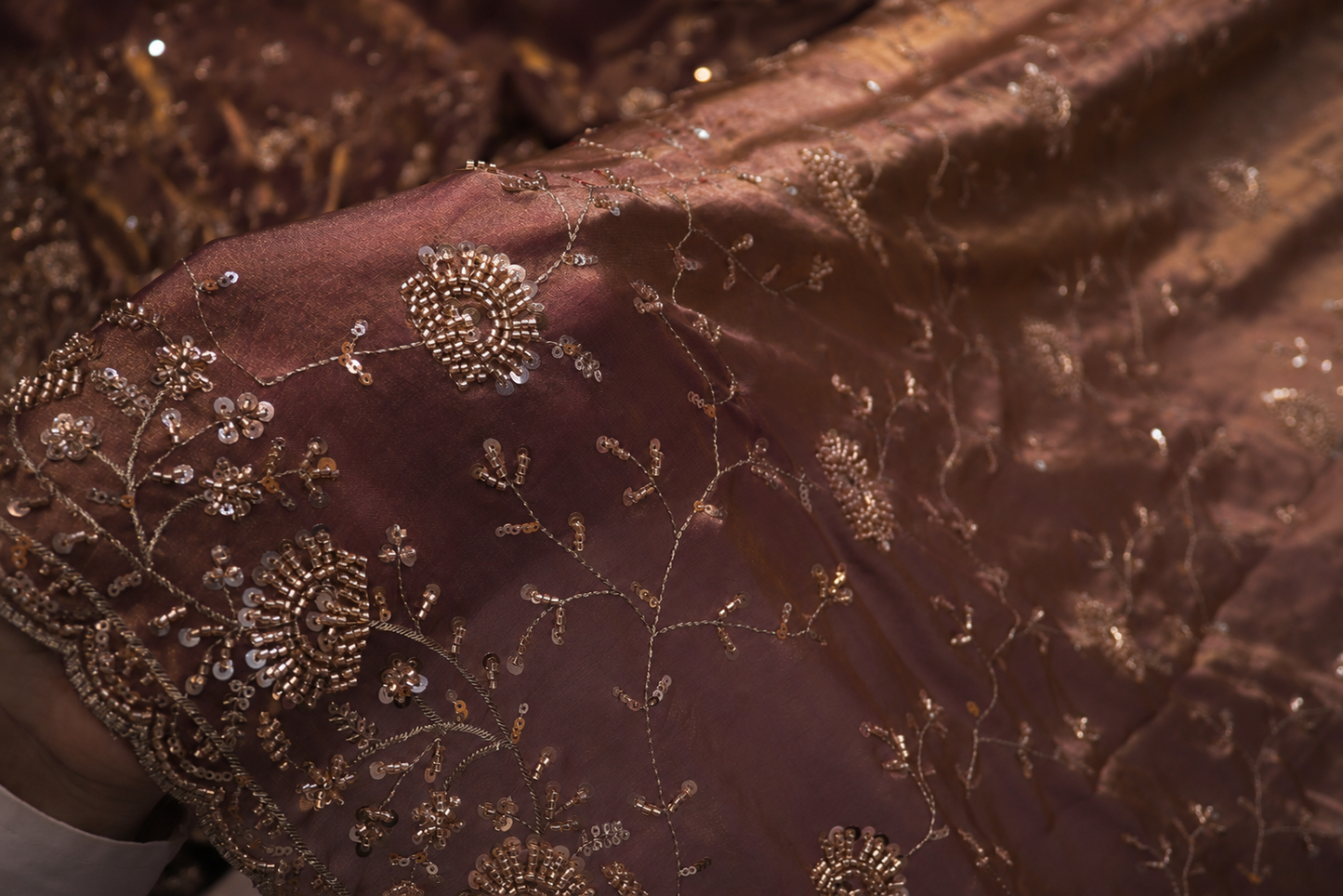 “The Metallic Rose Gold” Premium Designer Saree