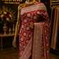 "The Maroon Splash" Premium Banarasi Silk Saree