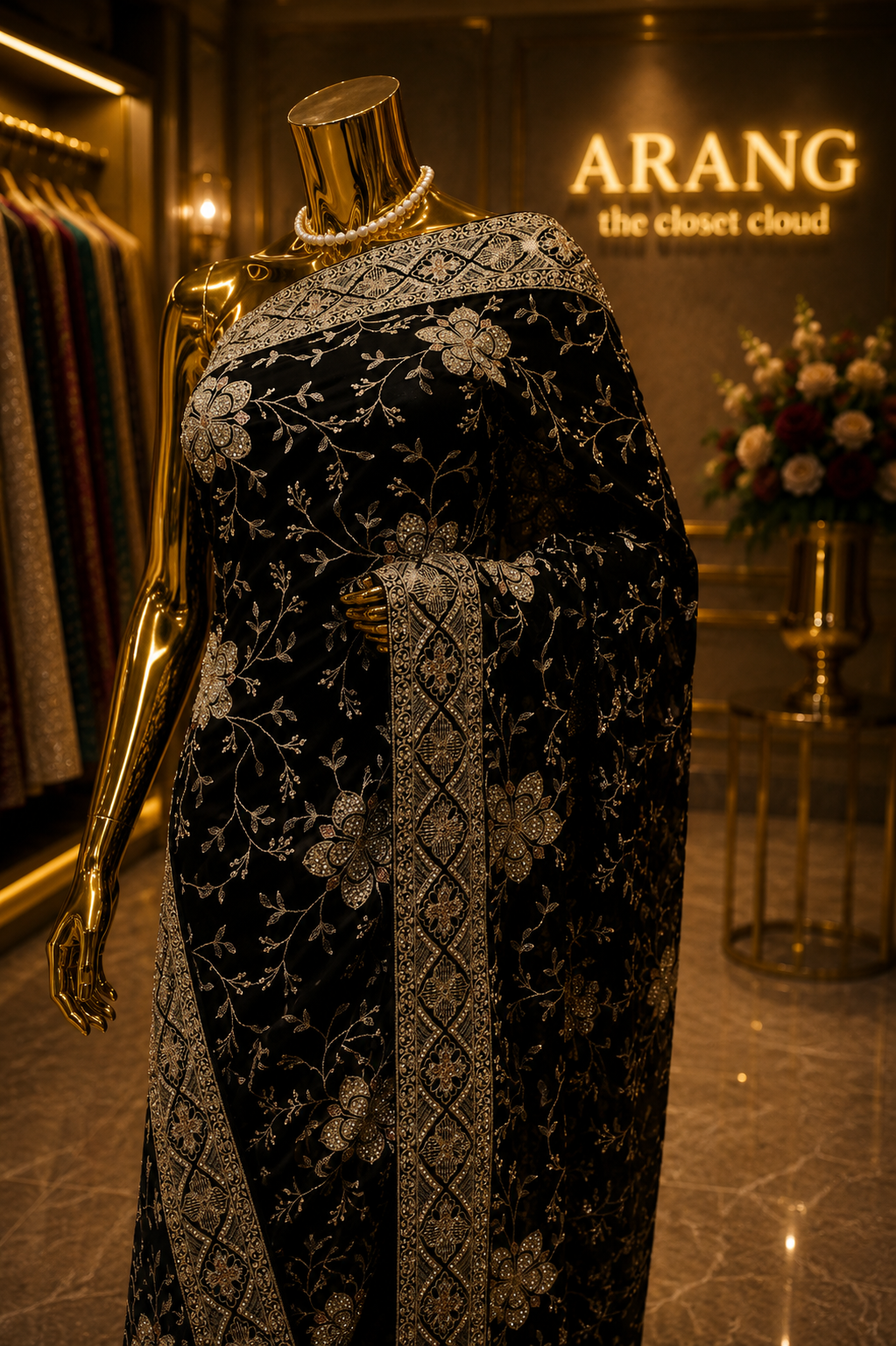 “The Midnight Black” Premium Designer Saree