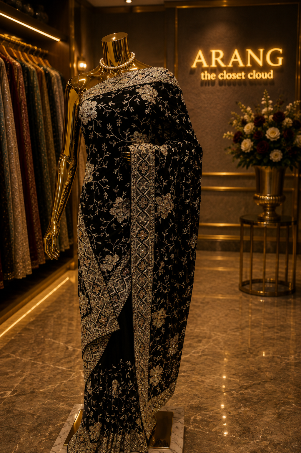 “The Midnight Black” Premium Designer Saree