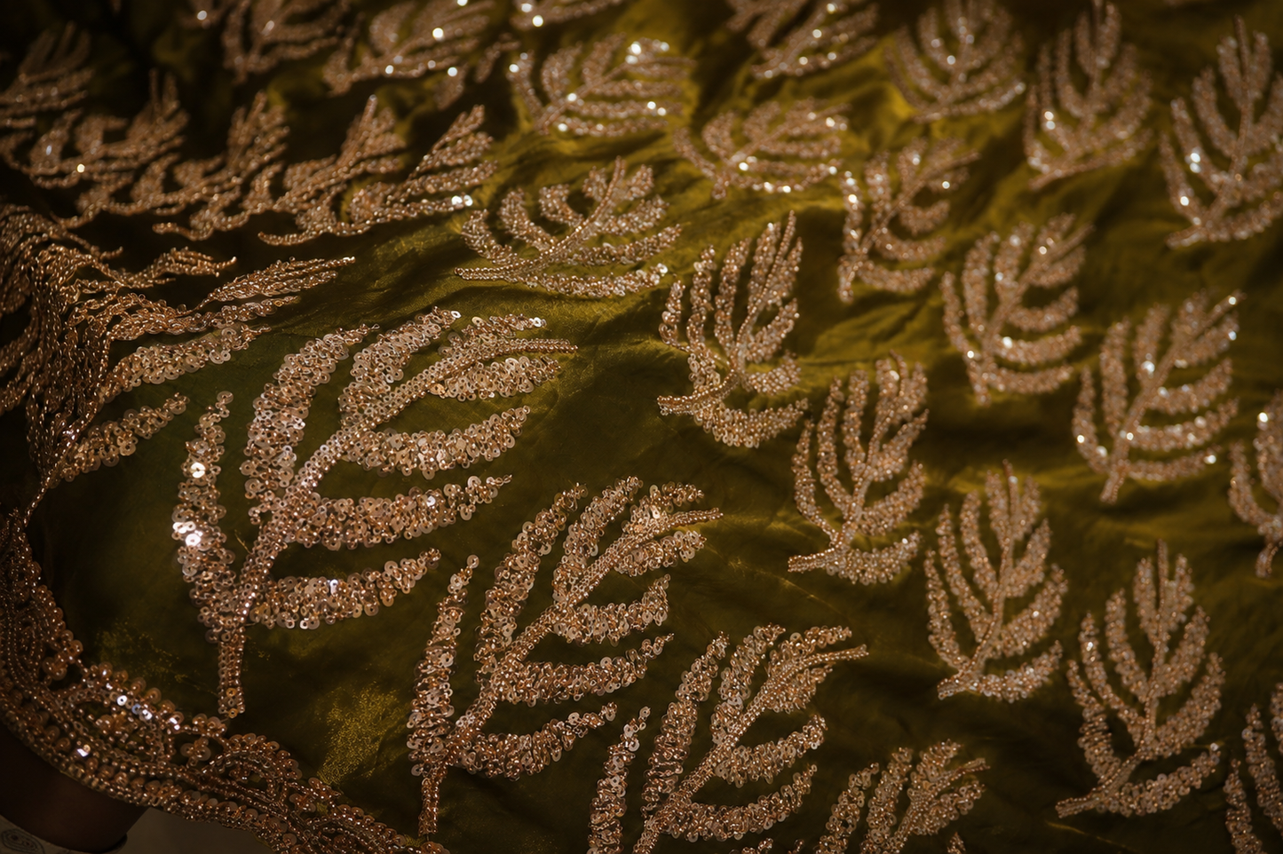 “The Luxurious Olive Green" Premium Designer Saree