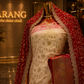"The Pure Ivory & Crimson Red" Banarasi Silk Saree with Bridal Veil
