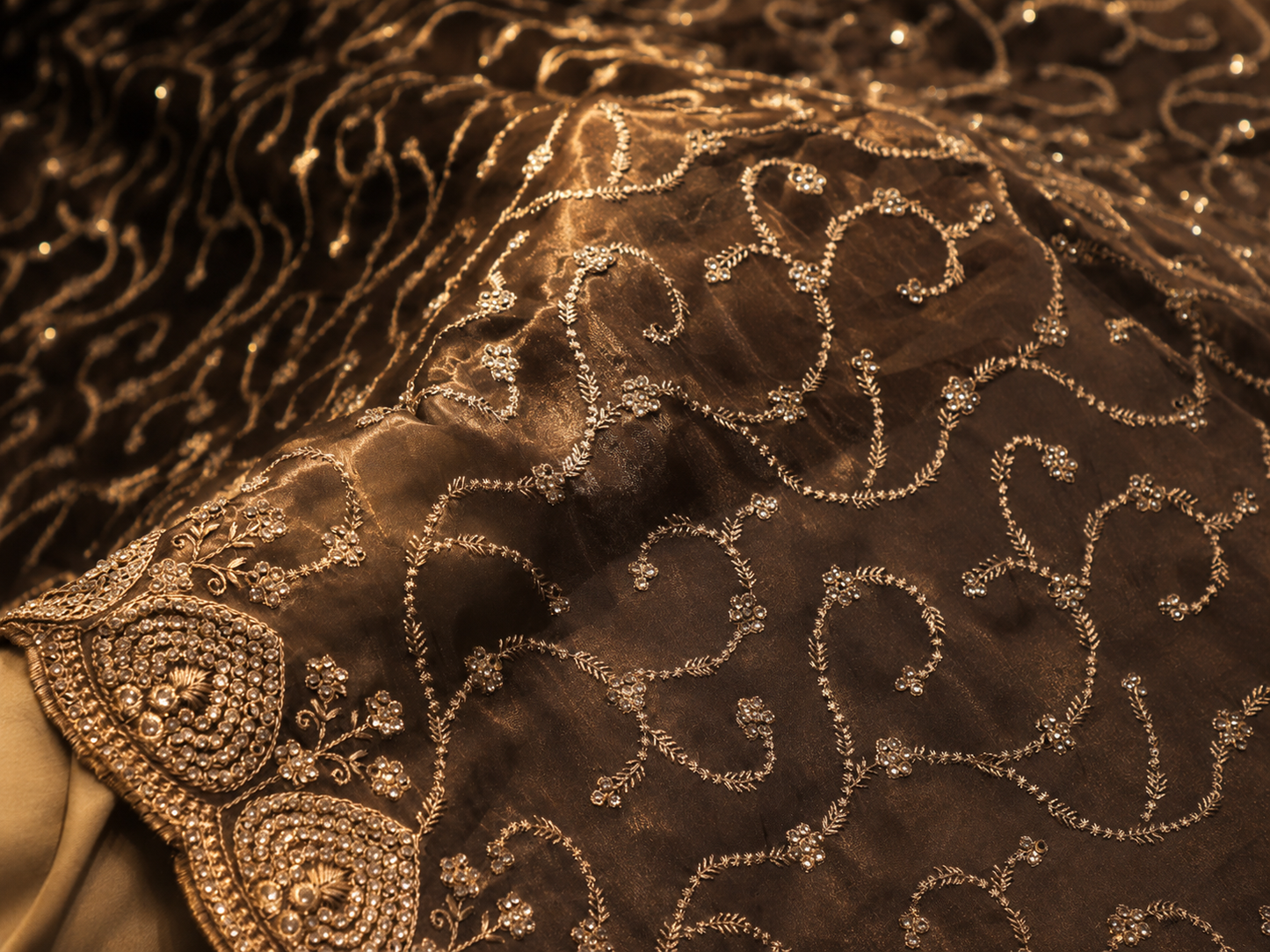 “The Metallic Charcoal” Premium Designer Saree