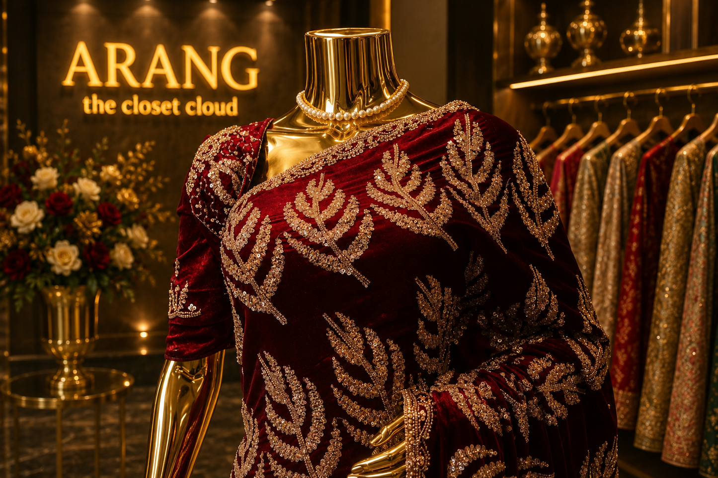 “The Royal Maroon" Premium Designer Saree