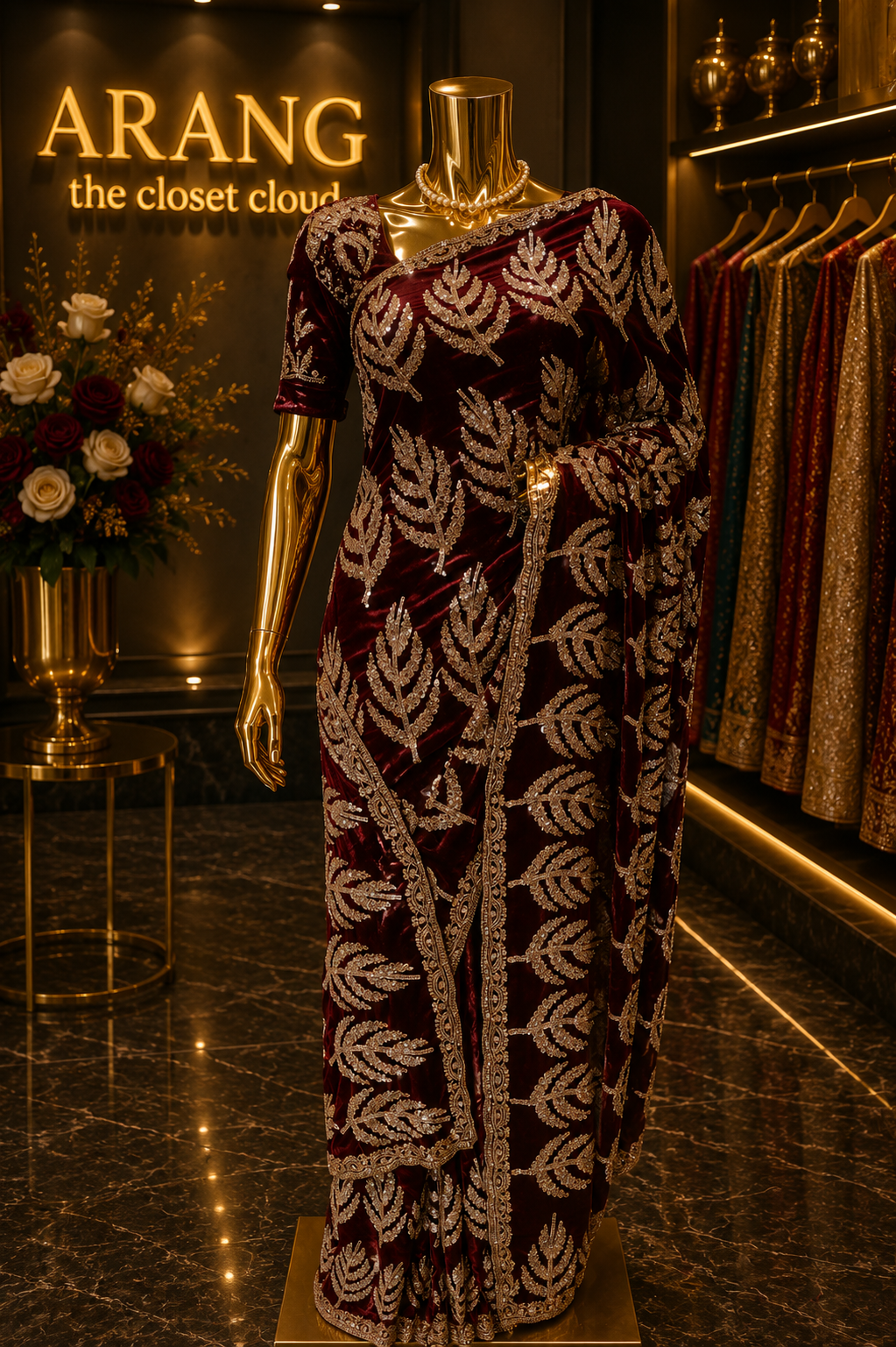 “The Royal Maroon" Premium Designer Saree