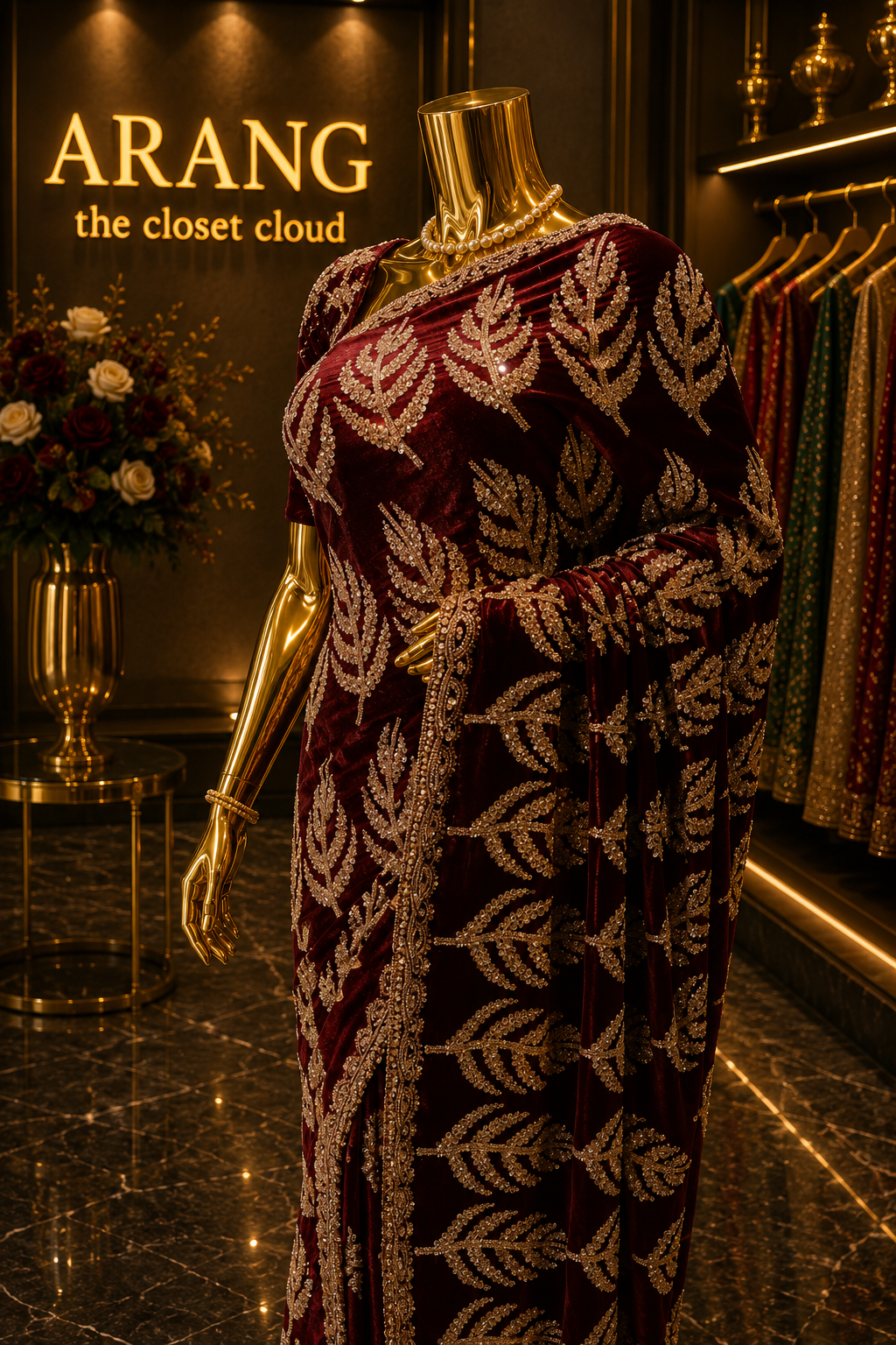 “The Royal Maroon" Premium Designer Saree