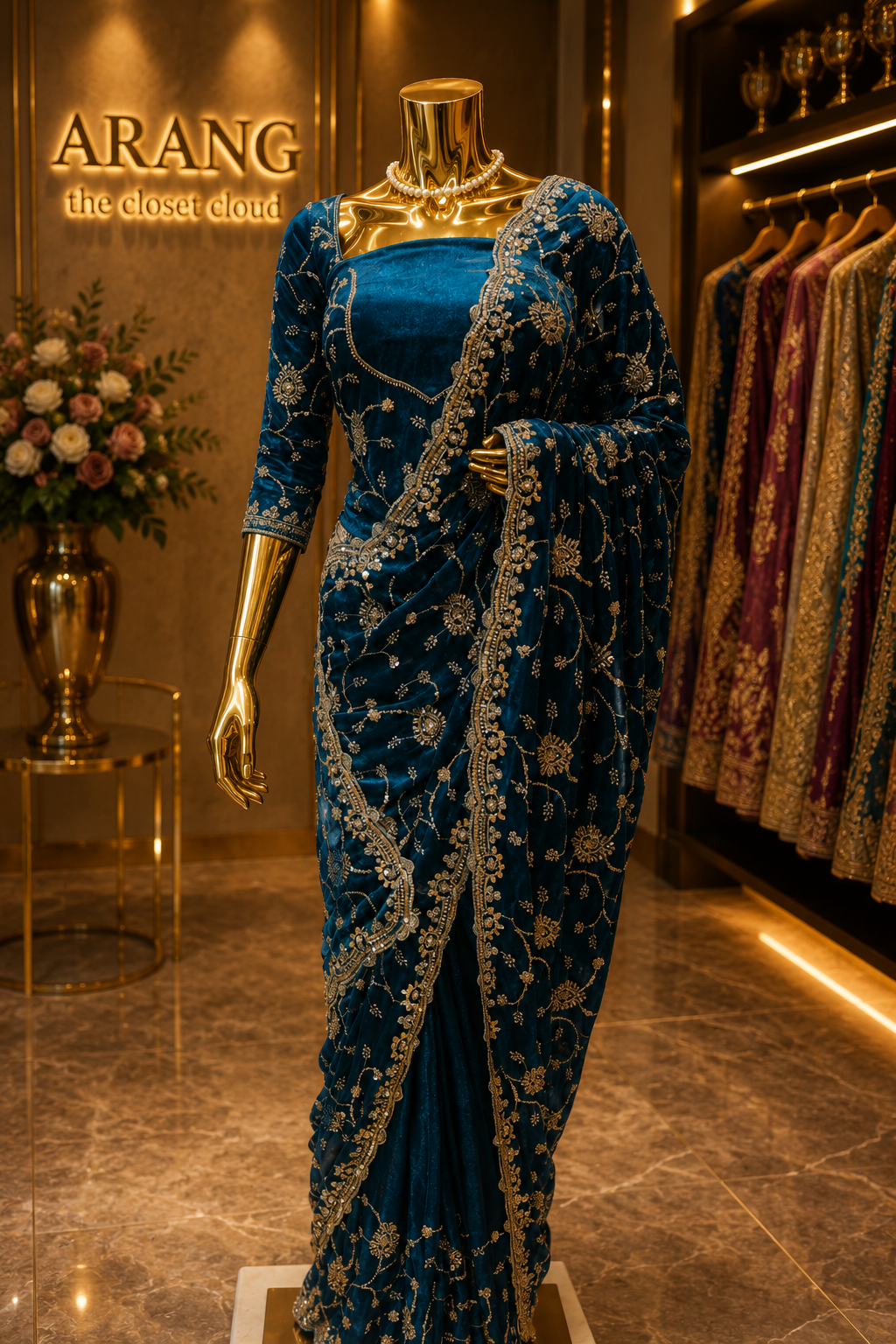 “The Royal Teal Blue" Premium Designer Saree