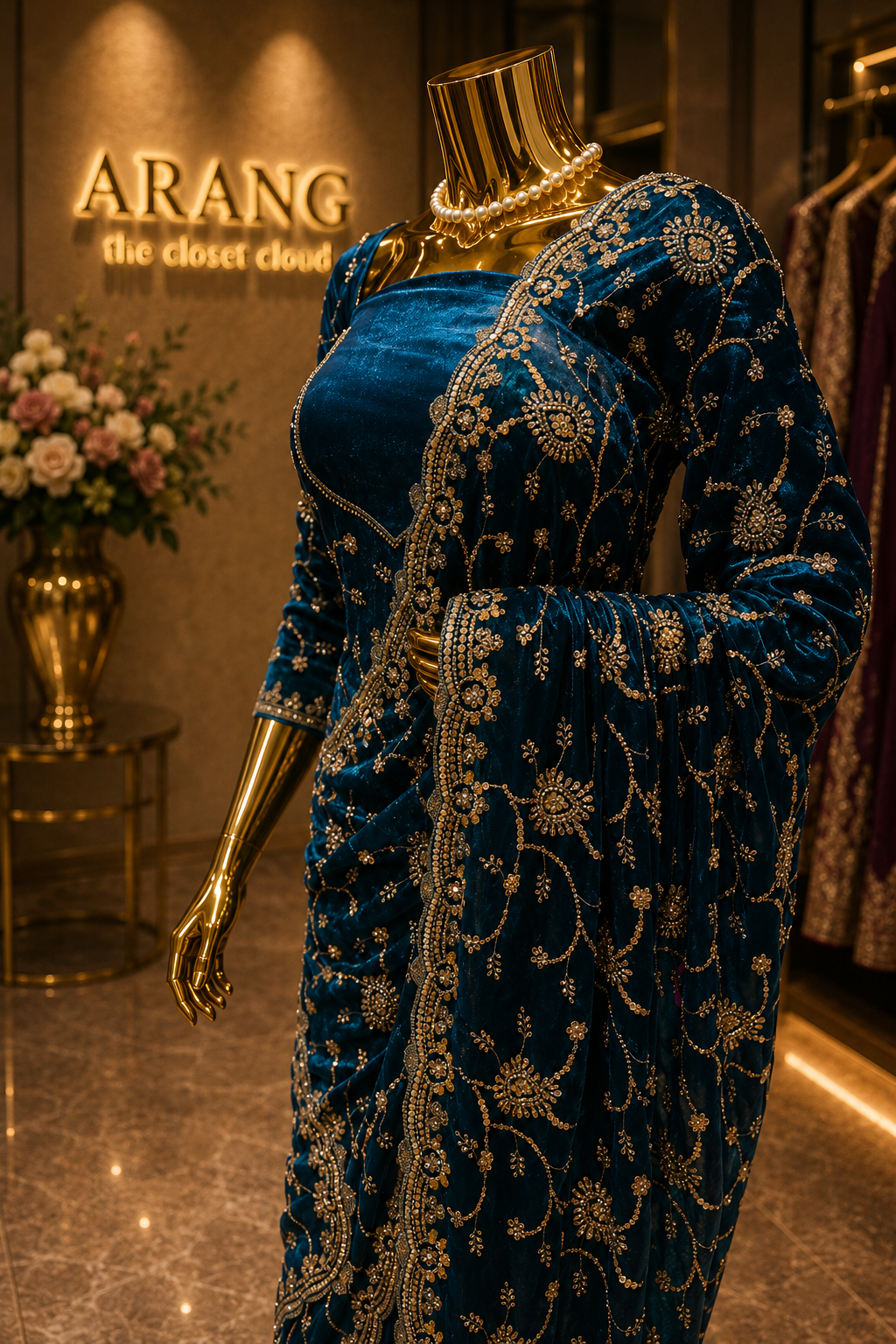 “The Royal Teal Blue" Premium Designer Saree
