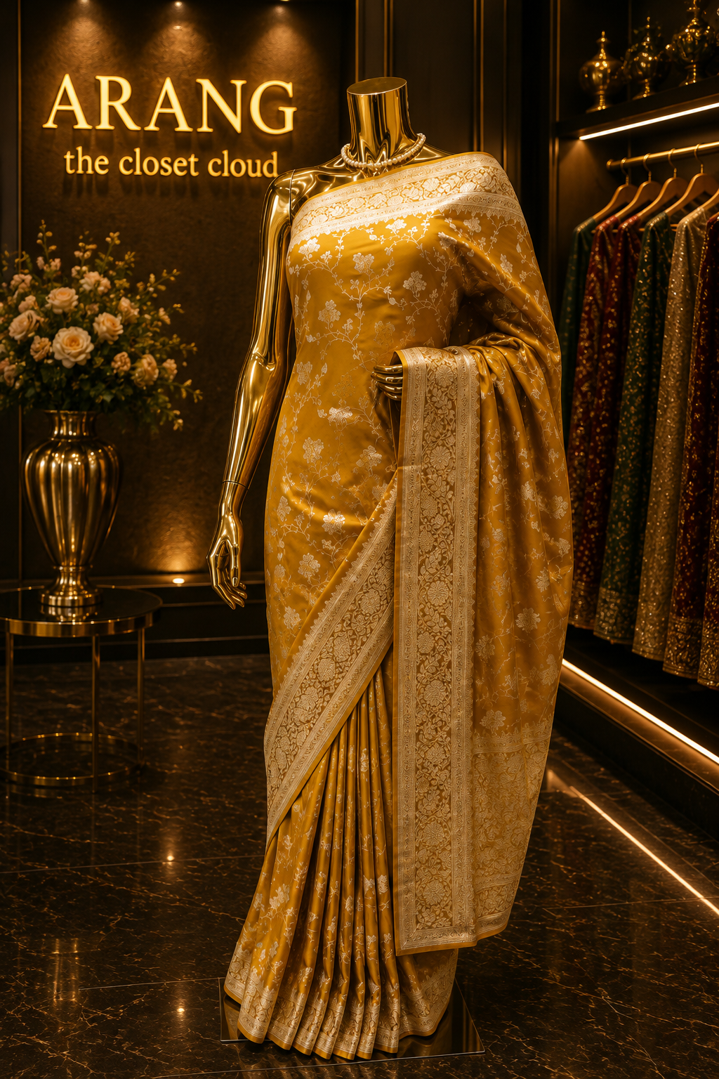 "The Golden Yellow" Premium Banarasi Silk Saree