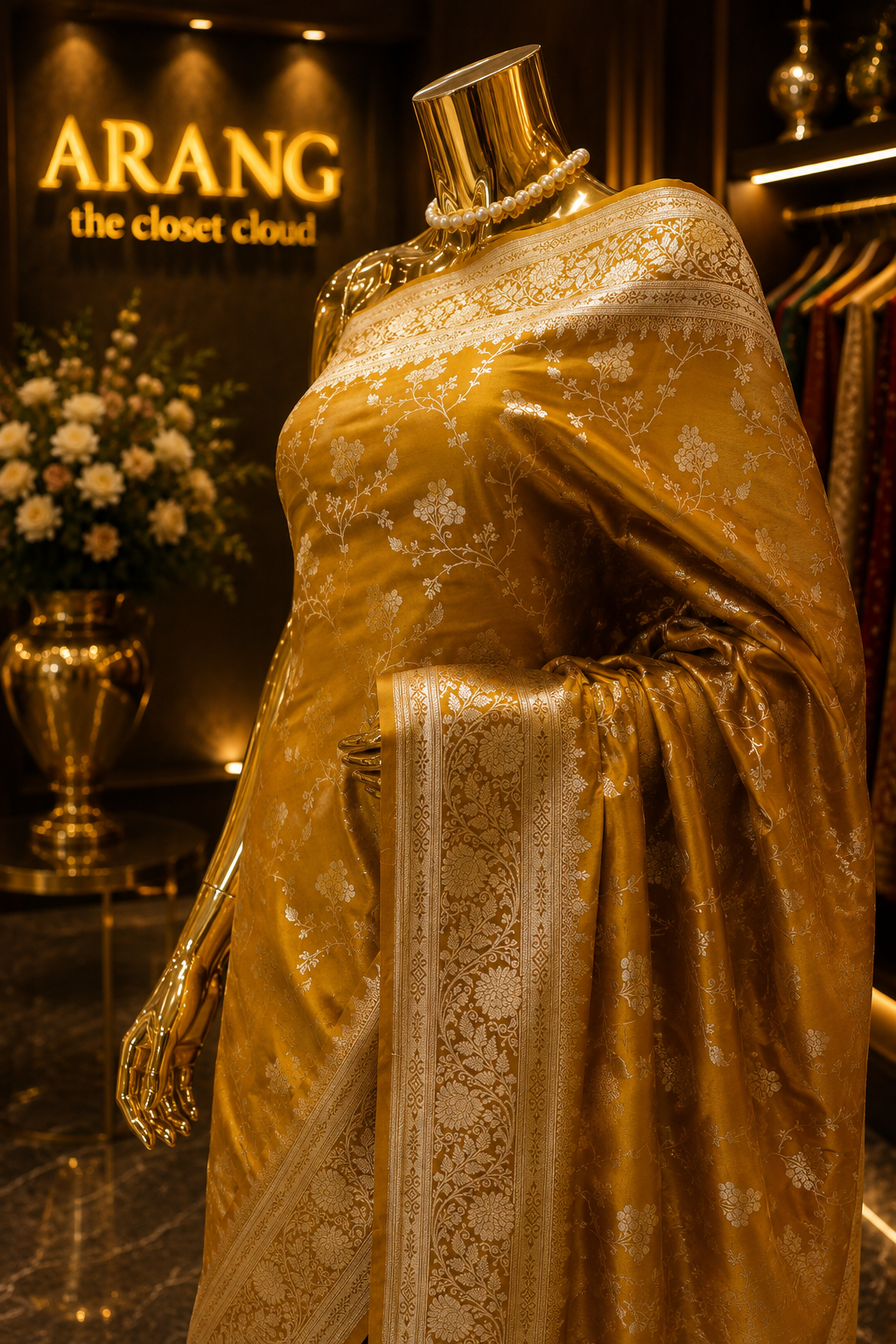 "The Golden Yellow" Premium Banarasi Silk Saree