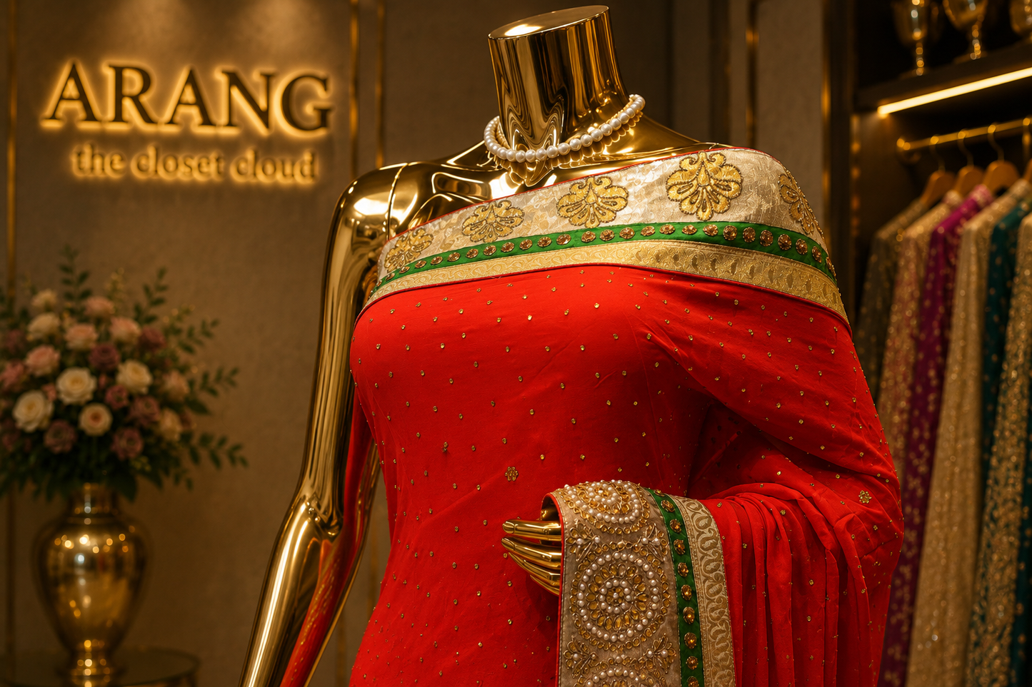 "The Tangerine Orange" Premium Designer Saree