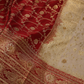 "The Pure Ivory & Crimson Red" Banarasi Silk Saree