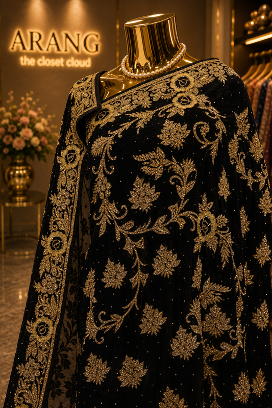 "The Royal Black" Premium Wedding Wear Saree