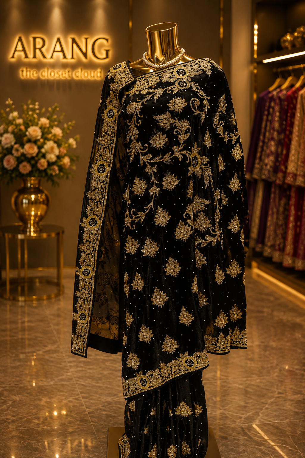 "The Royal Black" Premium Wedding Wear Saree