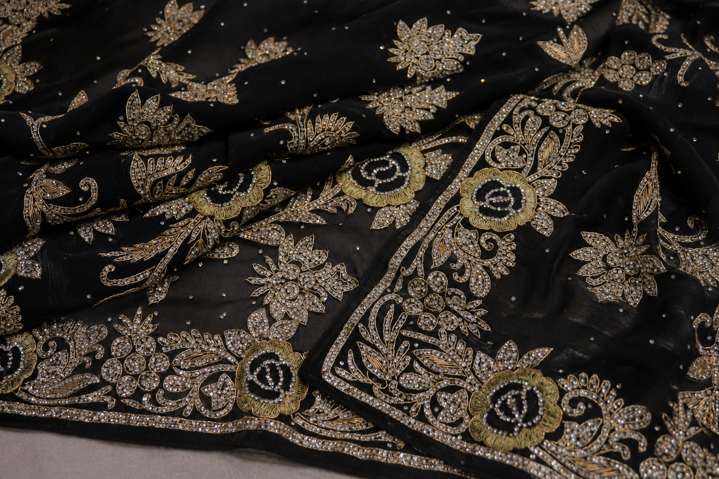 "The Royal Black" Premium Wedding Wear Saree