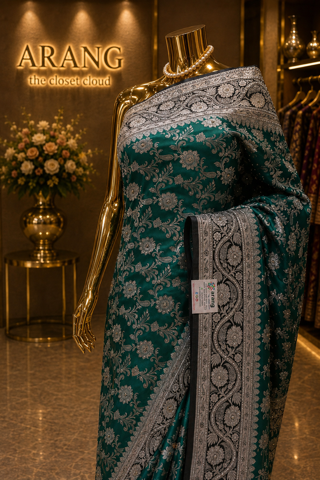 "The Persian Green" Premium Banarasi Silk Saree
