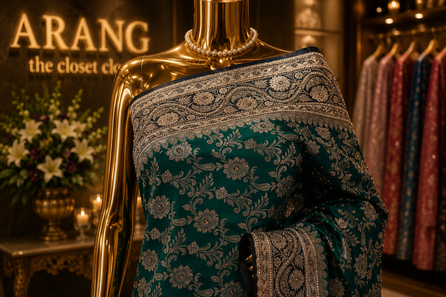 "The Persian Green" Premium Banarasi Silk Saree