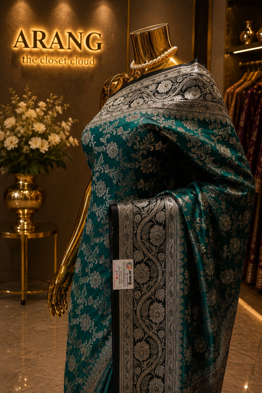 "The Persian Green" Premium Banarasi Silk Saree
