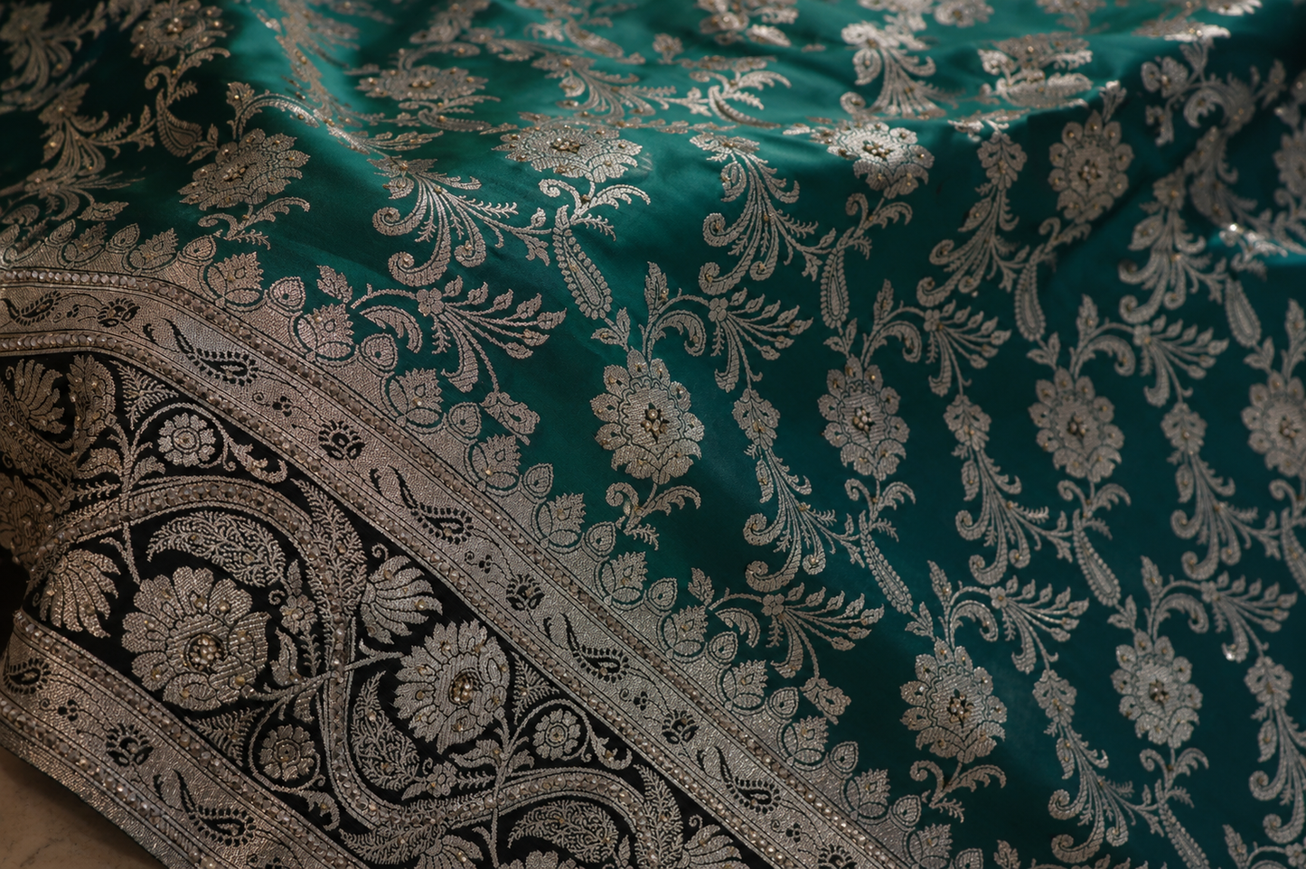 "The Persian Green" Premium Banarasi Silk Saree