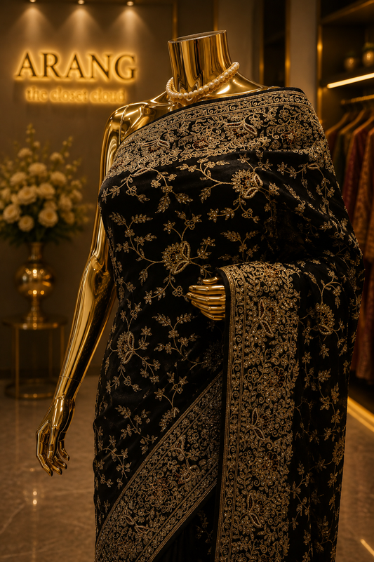 "The Royal Black" Premium Designer Saree