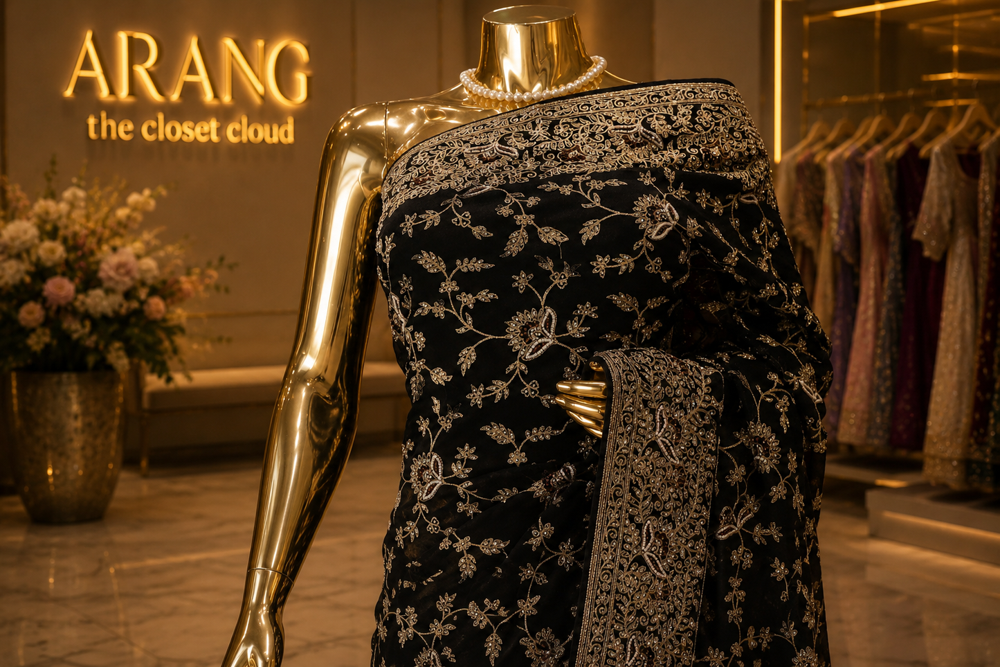 "The Royal Black" Premium Designer Saree