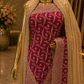 "The Dusty Magenta Duet" Designer Georgette Saree with Veil