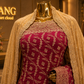 "The Dusty Magenta Duet" Designer Georgette Saree with Veil
