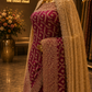 "The Dusty Magenta Duet" Designer Georgette Saree with Veil