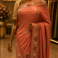 The Exquisite Coral Pink” Premium Designer Saree