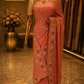 The Exquisite Coral Pink” Premium Designer Saree