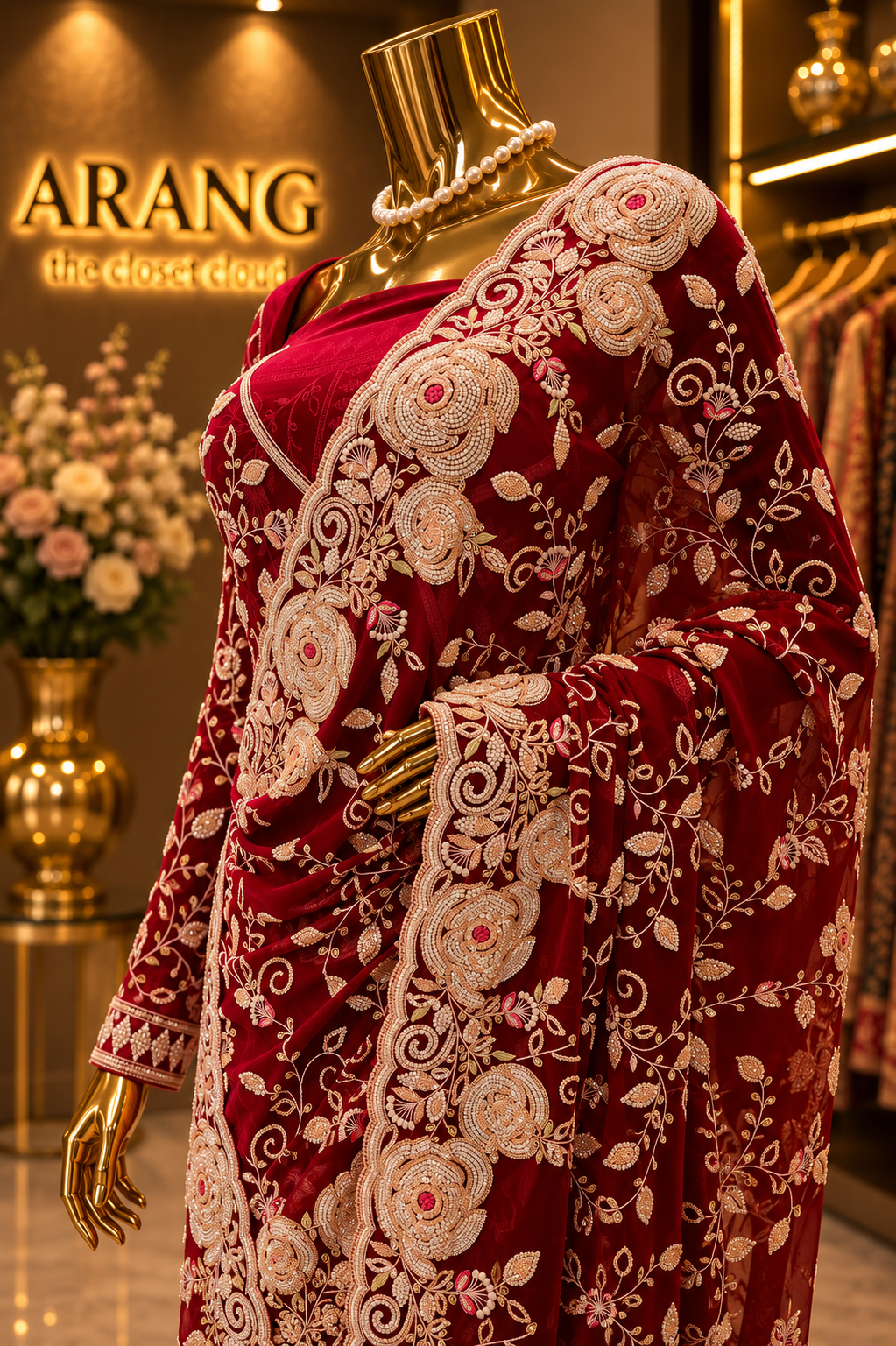 "The Crimson Maroon" Premium Designer Saree