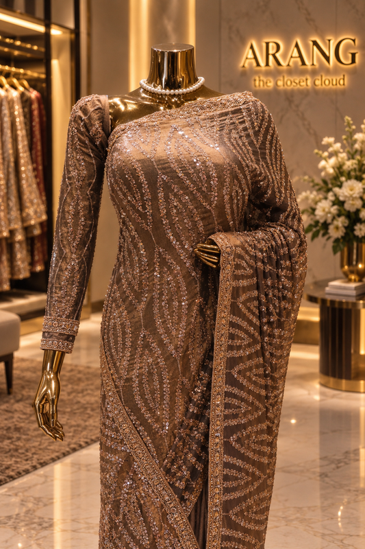 “The Antique Bronze” Premium Designer Saree