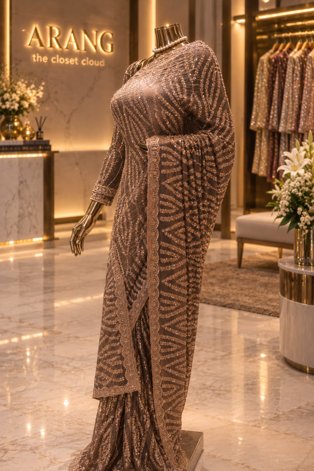“The Antique Bronze” Premium Designer Saree