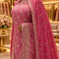 "The Valentine Pink" Premium Designer Saree with Veil