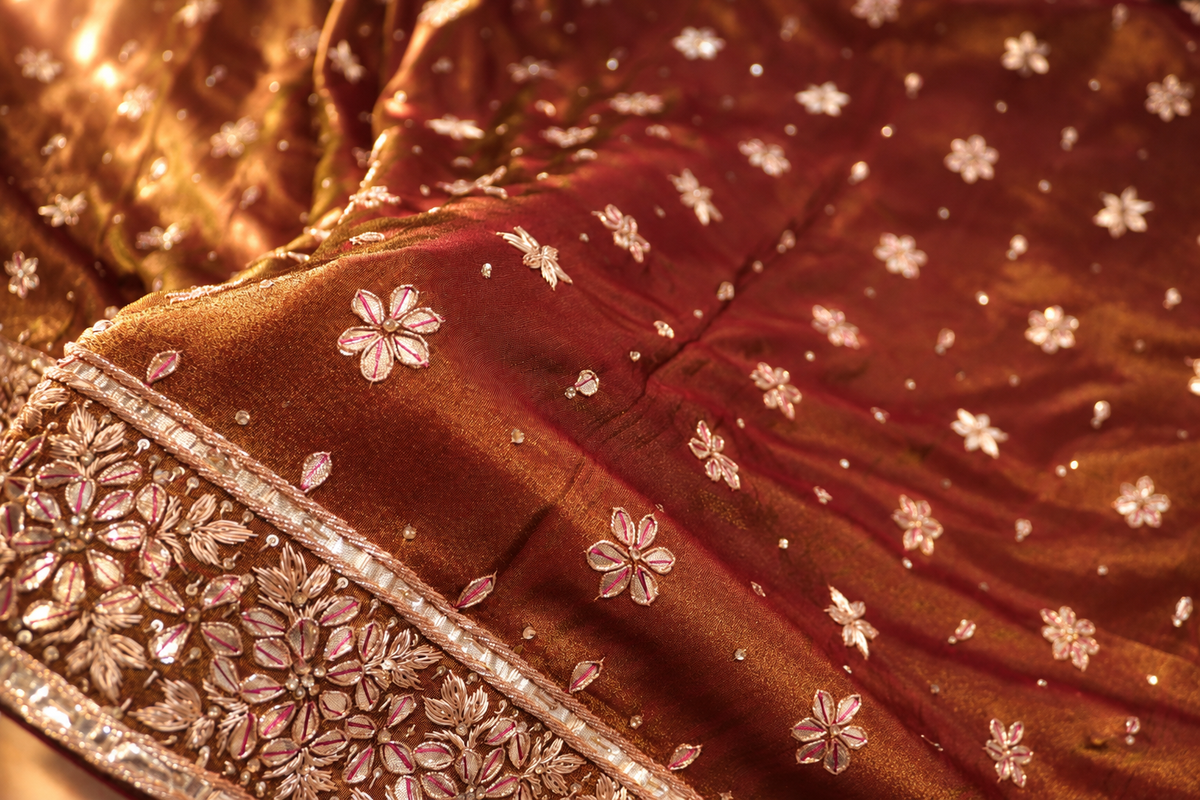 "The Deep Bronze" Premium Handcrafted Wedding Wear Saree