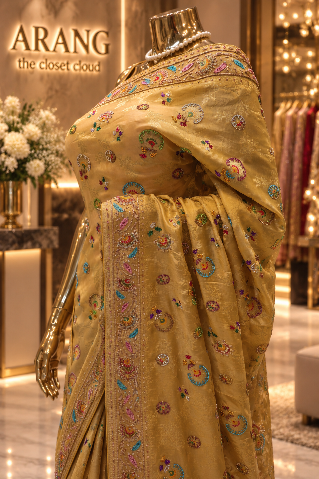 "The Mustard Gold" Premium Banarasi Handcrafted Saree