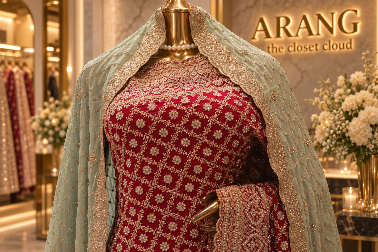 "The Royal Raspberry" Vol 2 Georgette Bridal Saree with Veil