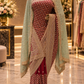 "The Royal Raspberry" Vol 2 Georgette Bridal Saree with Veil