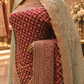 "The Royal Raspberry" Vol 2 Georgette Bridal Saree with Veil