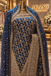 "The Royal Midnight Blue" Premium Bridal Wear Saree With Veil