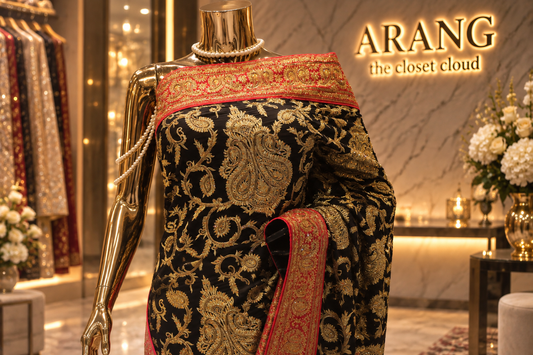 “The Royal Black & Red” Premium Designer Saree