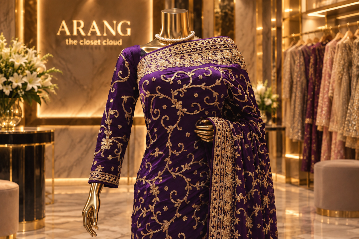 "The Royal Purple" Premium Handcrafted Saree