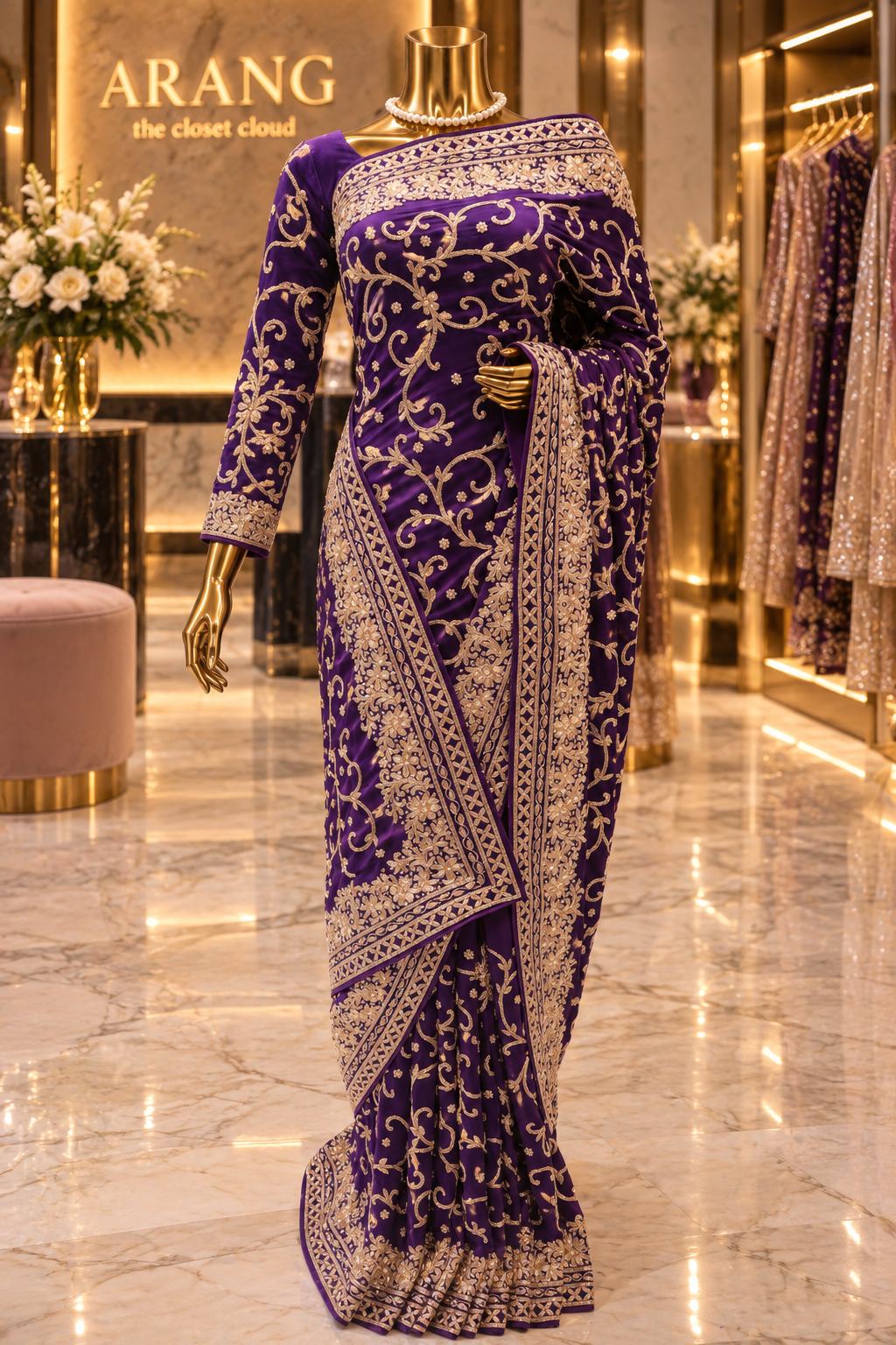 "The Royal Purple" Premium Handcrafted Saree