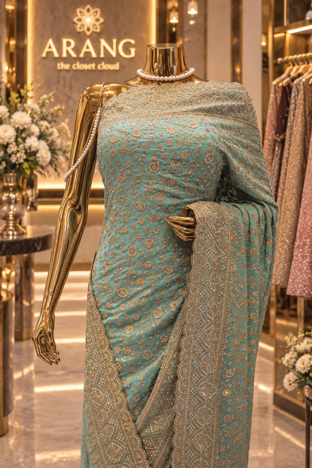 "The Royal Aqua" Premium Designer Saree